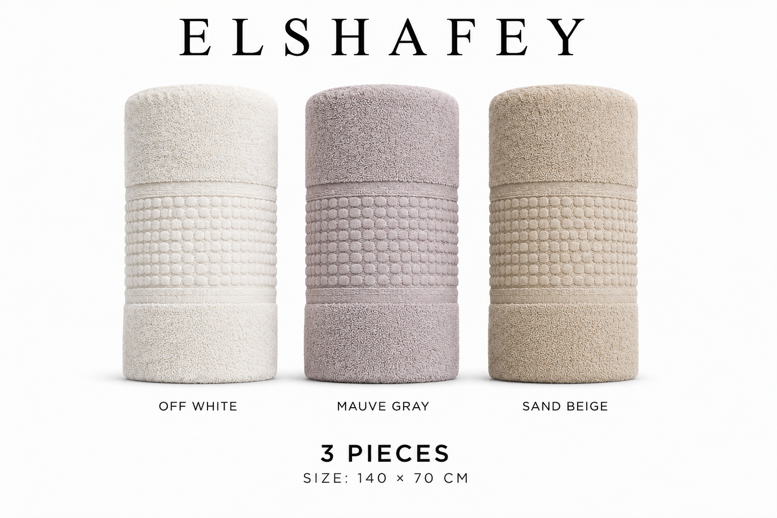 El Shafey Towels 3 Pieces C-03