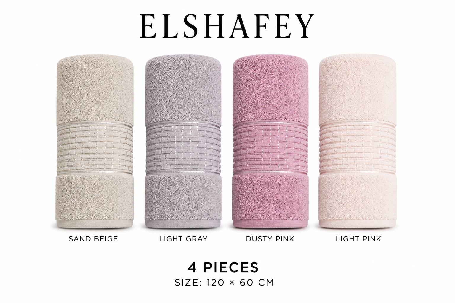 El Shafey Towels 4 Pieces P-04