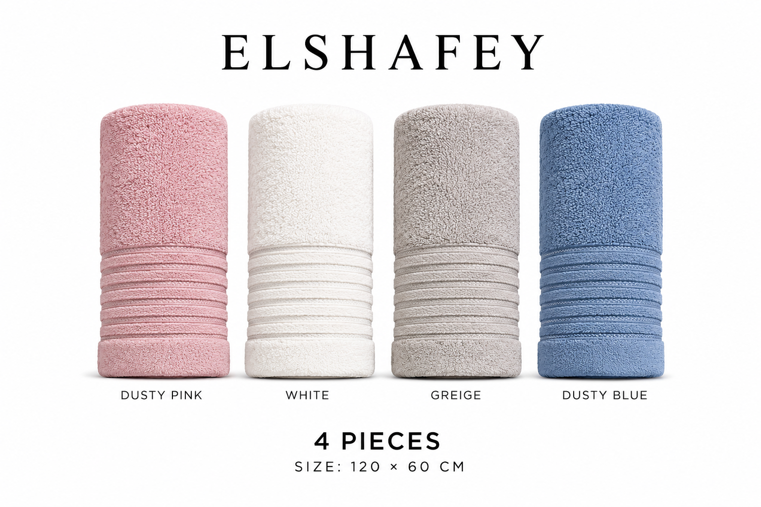 El Shafey Towels 4 Pieces P-08