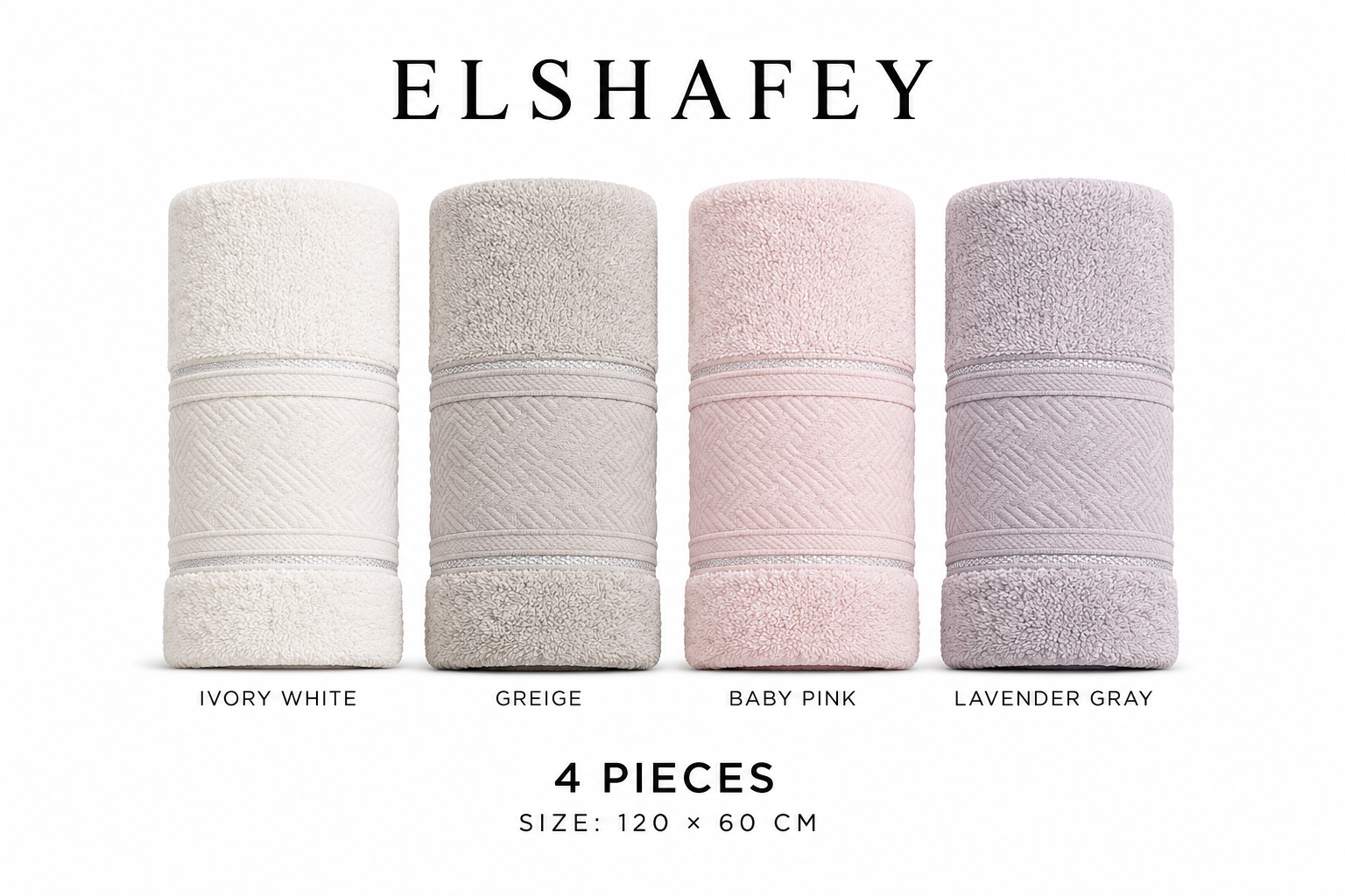 El Shafey Towels 4 Pieces P-07